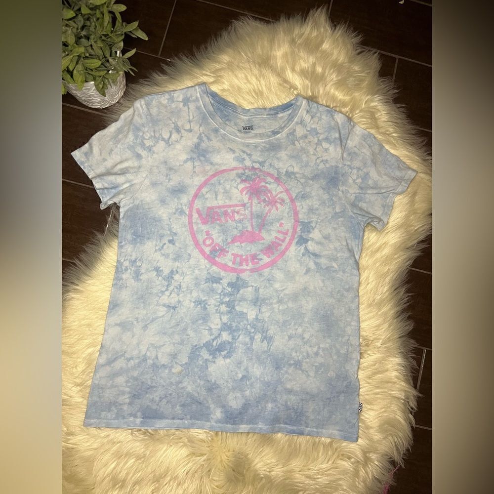Vans blue tie dye washed t shirt sz small